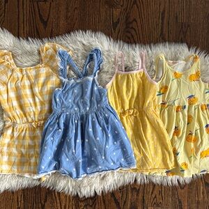 3T Toddler Girl 4 Dresses and Romper Bundle